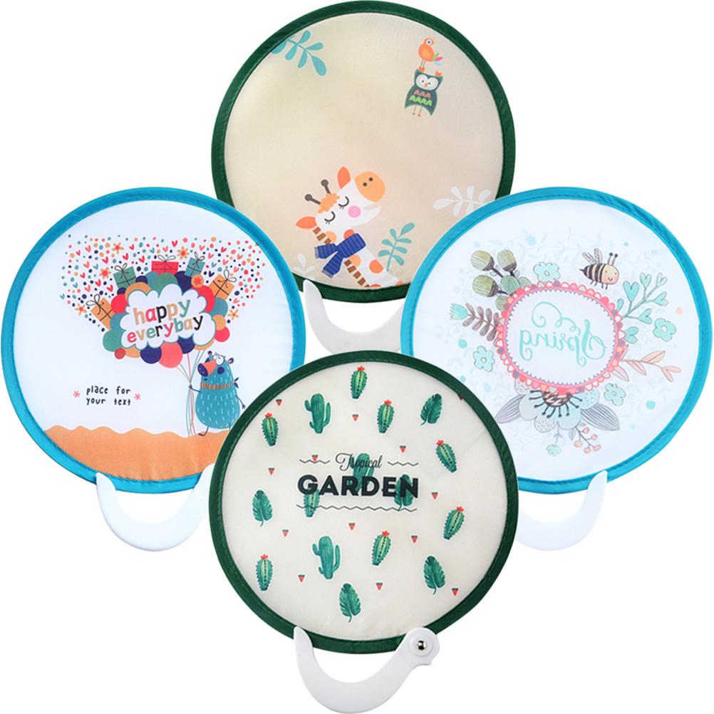 Folding Fan Small Cartoon Fans Bulk Round Hand Summer Foldable Japanese with Handle Handheld