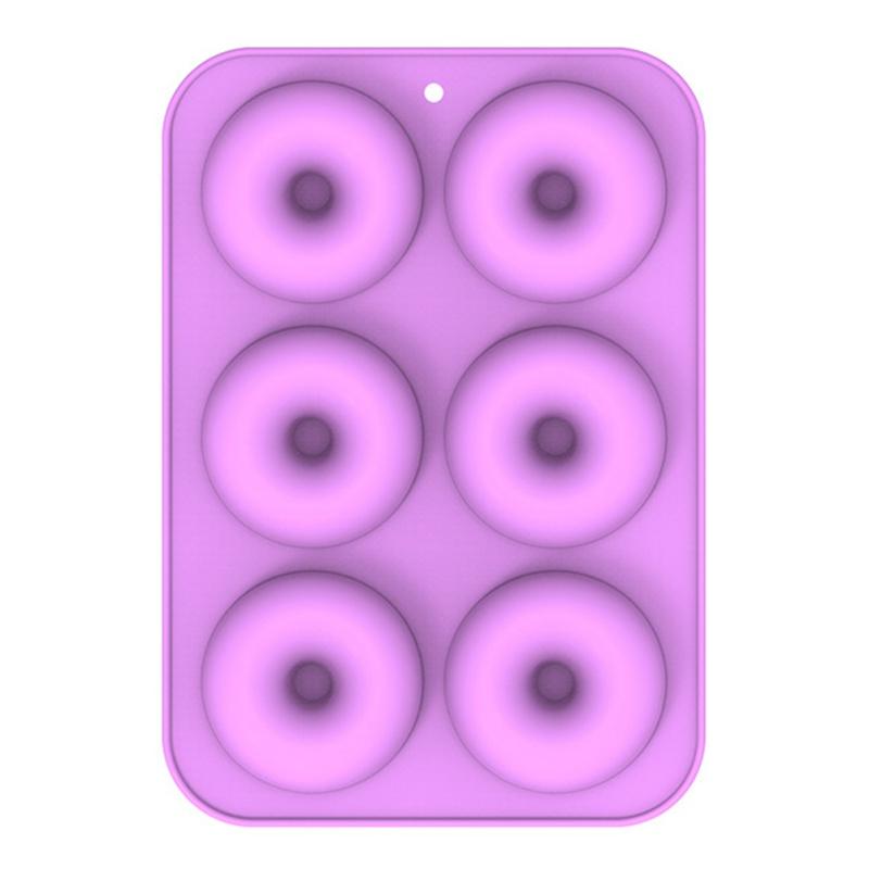 Silicone Doughnut Mold Colorful Soft Dessert Making Tool Snack Cookie Tray Heat-resistant Kitchen Oven Baking Tool Mold