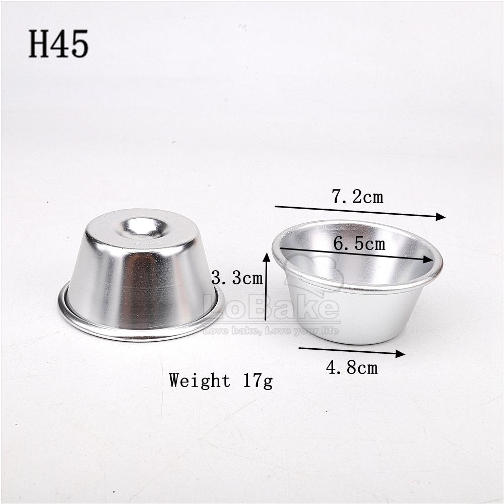 10pcs Concave Round Cup with Cavity Aluminium Cake Mould Steamed Mini Mousse Cheese Mold Egg Tart Holder DIY Baking Tools