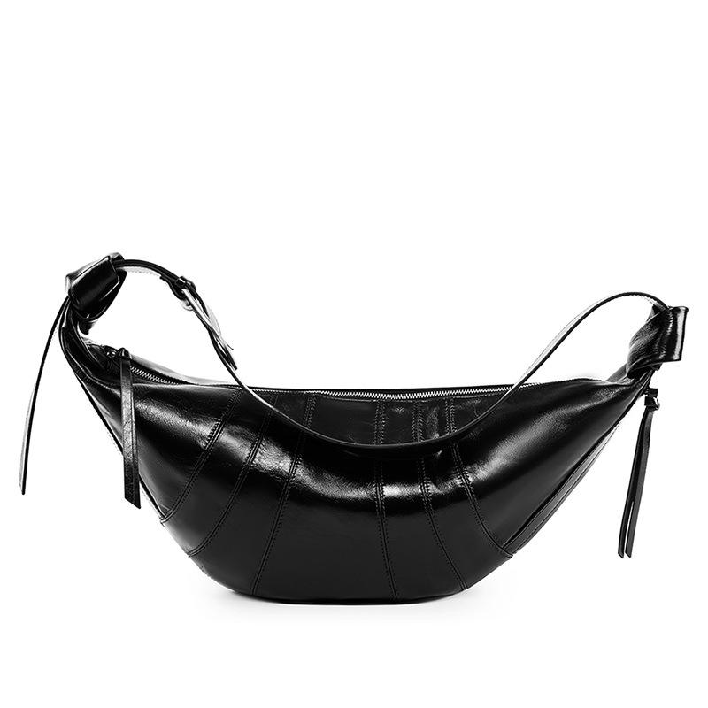 New Large Coconut Bag Genuine Leather Versatile Women's Bag Commuting Large Capacity Single Shoulder Crossbody Bag Dumpling Bag