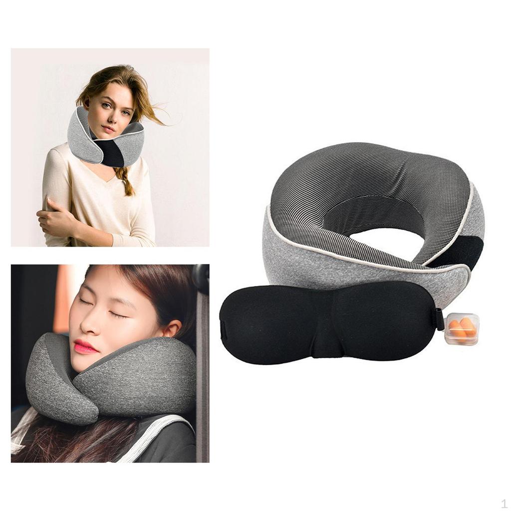 Memory Foam Neck Pillows, Airplane Comfortable for Train, Airplane, Car, Home