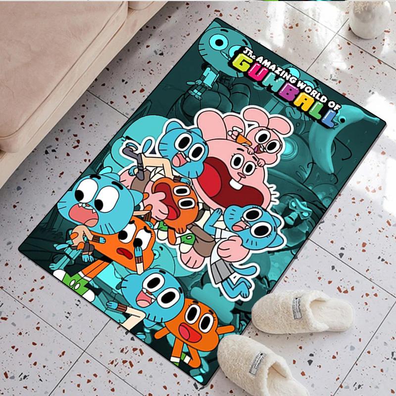 Gumball's World Adventure Carpet Office Decorative Carpet For Living Room Bedroom Door Mat Floor Rug Computer Chair Area Rug perfect holiday gift