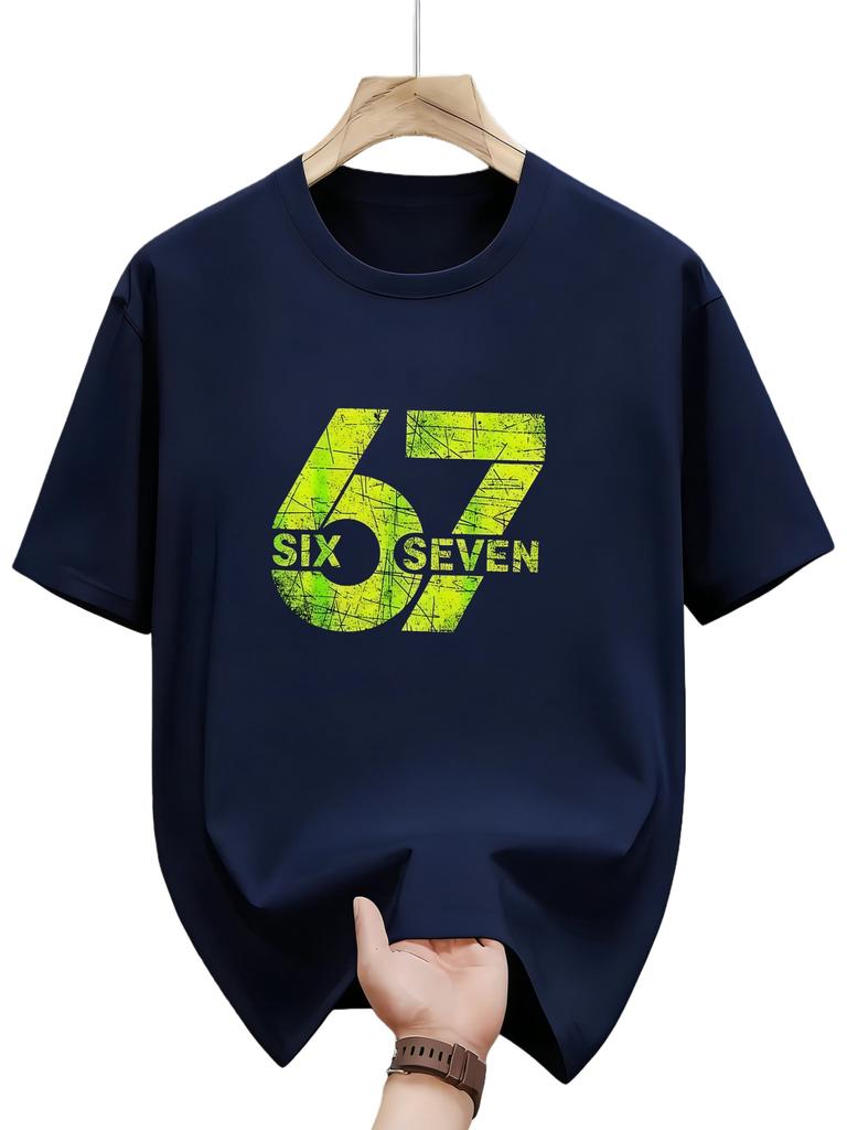 Mens Roundneck Tshirt 67 Size Retro Digital Pattern Design for Casual and Fashionable Outdoor Wear Tshirt