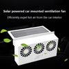 Solar Car Fan USB Rechargeable Exhaust Fan Air Circulation Cooling and Heat Dissipation High Wind Power 3 Head Ventilation Fan
