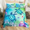 Sea Turtle Duvet Cover Underwater World Themed Marine Life Bedding Set for Women Teen Boys and Girls Gift for Bedroom Decoration