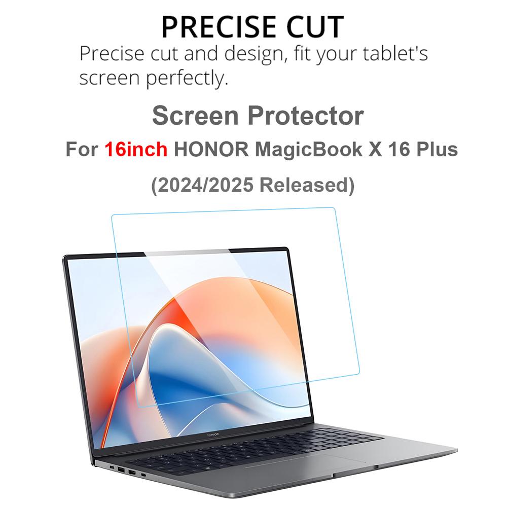 For 16Inch HONOR MagicBook X16 Plus 2024 2025 Screen Protector Scratch-proof Clear 0.3MM HD 9H NoteBook Tempered Glass 4