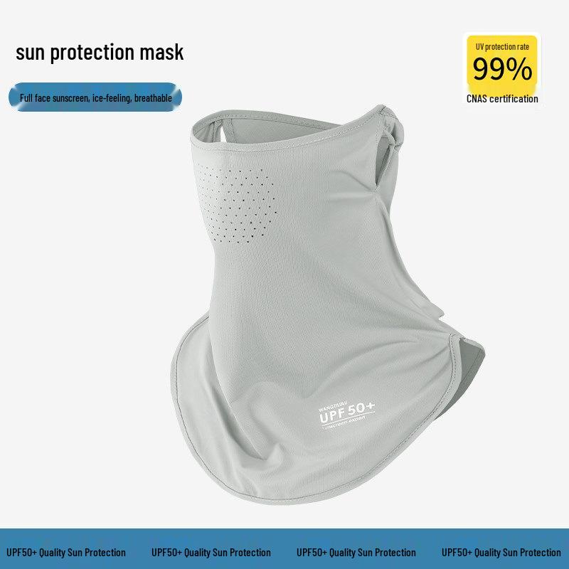 Unisex Ice Silk Face Veil: Breathable UV Protection for Summer Cycling, Driving, and Neck Sunshade.