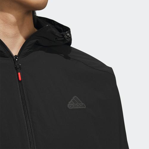 adidas Lightweight Solid Color Hoodie Jacket for Men, Black