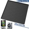 1/2Pcs Mini Fridge Silicone Mat 50x50CM Non Slip Under Refrigerator Mat Prevents Appliance Leakage Fridge Drip Pan Pet Feed Mat