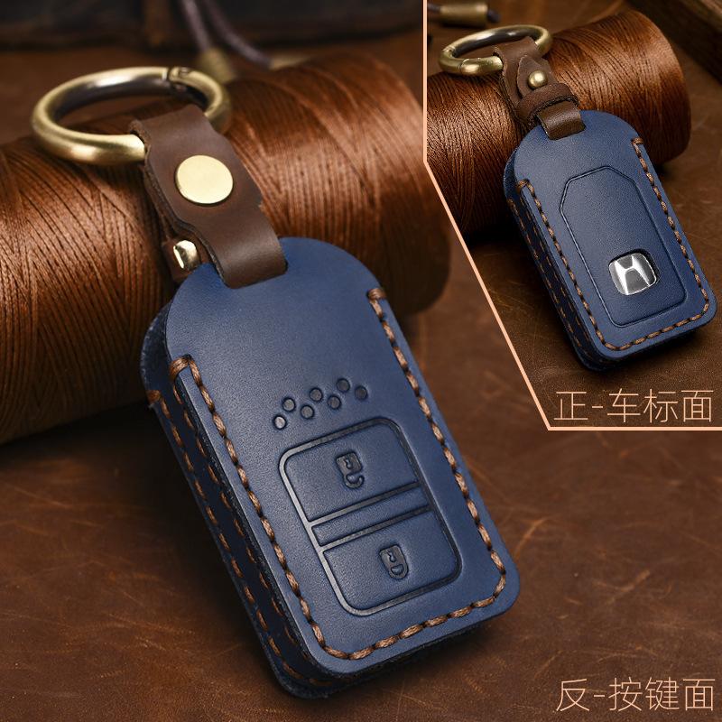 Crazy Horse Leather for Honda Key Case Civic CRV Hybrid Odyssey XRV Car Leather Bag