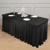 Practical Solid Color Spandex Stretch Tablecloth Elastic Dustproof Table Skirt Rectangular Washable Exhibition Table Decor Hotel