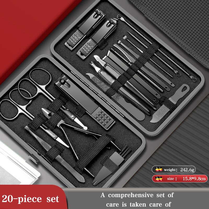 Cross-border Beauty Carbon Steel Portable Luxury 24-in-1 Nail Set Full Manicure Kit Dead Skin Cutters Oblique Cut for