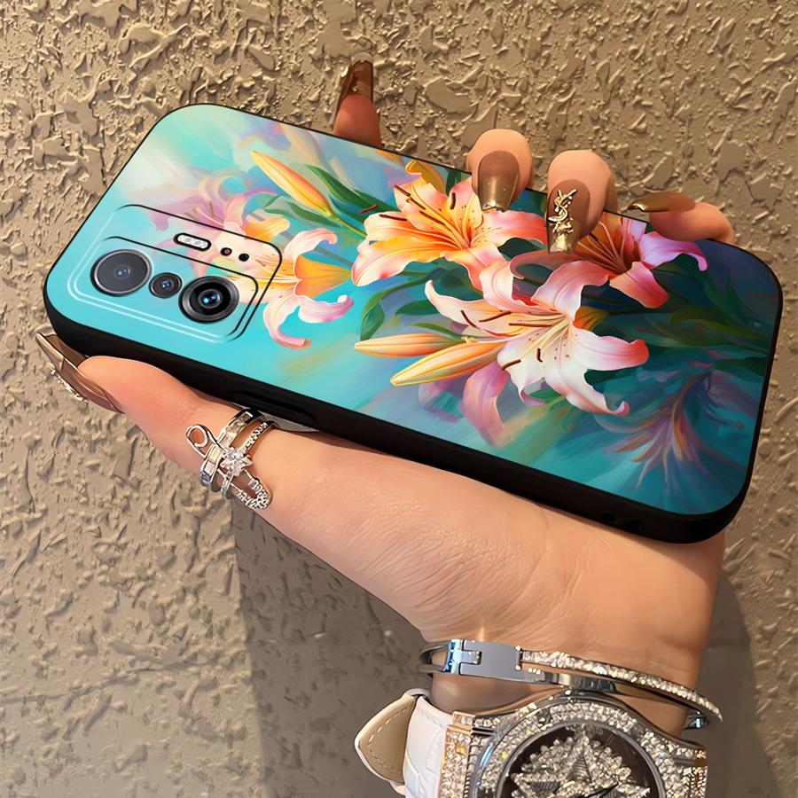 Case for Xiaomi Mi 11 12T Pro 12 11T 14 10T 13 Lite 12X Funda Phone Cover Simple Flower