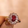 925 Sterling Silver Ring for Charm Lady with Oval Shape Ruby Gemstones Flower Zircon Female Fine Jewelry Gift 2025