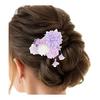 Pearl Pin Hair Accessory, Hairpin (Purple A) - Floral Tsumami Zaiku, Pearl Motif, Elegant, for Weddings, Parties, Coming-of-Age Ceremonies,