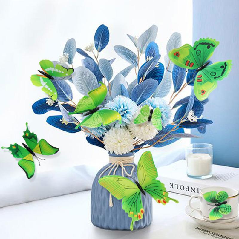 12Pcs Simulated Butterfly Stickers Art Creative Home Background Stereoscopic Decoration 3D Butterfly Wall Stickers