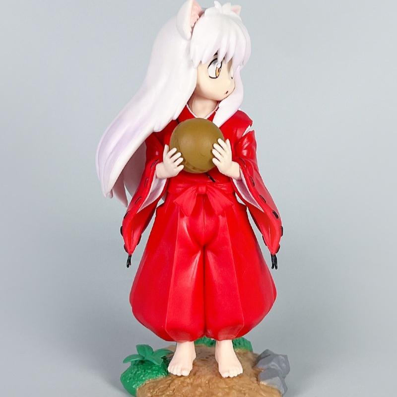 16cm Gk Childhood Sesshoumaru Anime Figures Inuyasha Stand Kawaii Look Back Model Desktop Decoration Children Toy Christmas Gift Kid Friendly