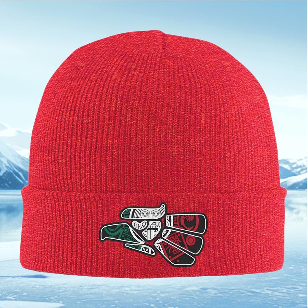 

Aztec glyphs patterns on black shapes Men Women Unisex Knitted Hat Beanie Pullover Cap Winter Thermal Warm Christmas Outdoor Cyc