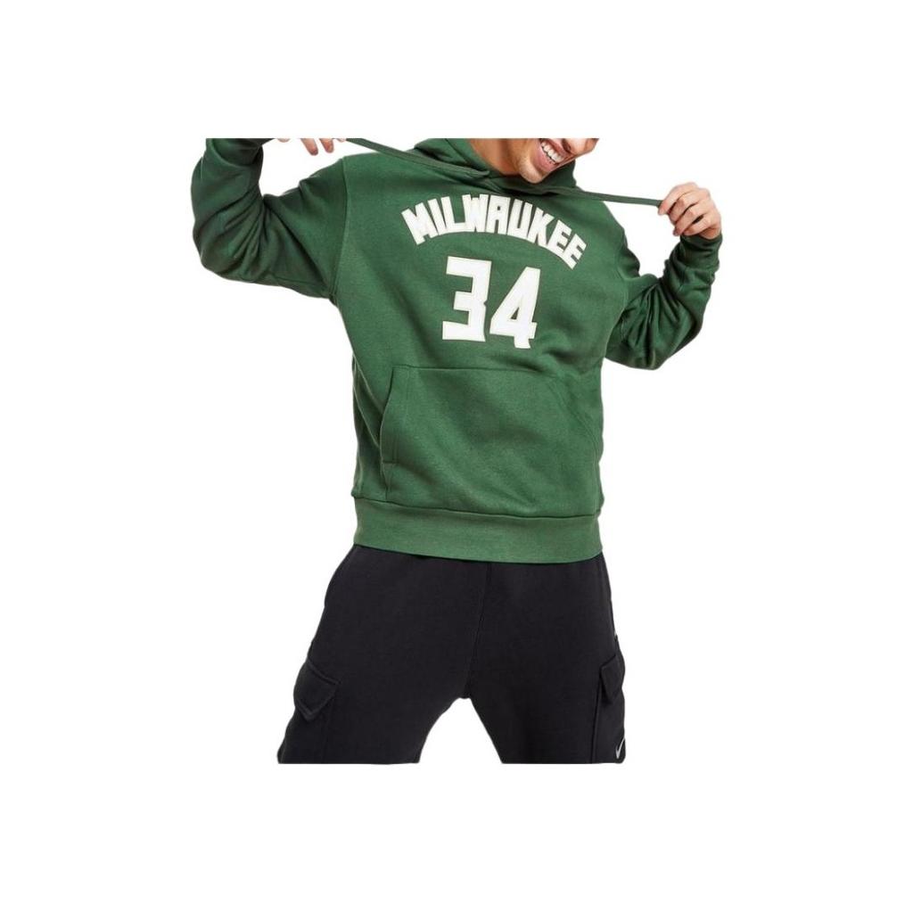 Nike NBA Milwaukee Bucks Giannis Antetokounmpo Essential Fleece Hoodie Green Men Streetwear DB1184-323