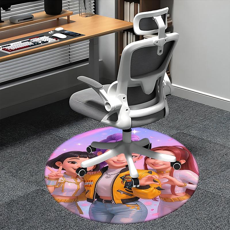 

Tiger Emblem,Starburst Pattern Chair mat Round Rug-Office carpet, Machine Washable, Non-slip, Suitable for Living Rooms, Bedrooms, Entryways 80cm by 80cm