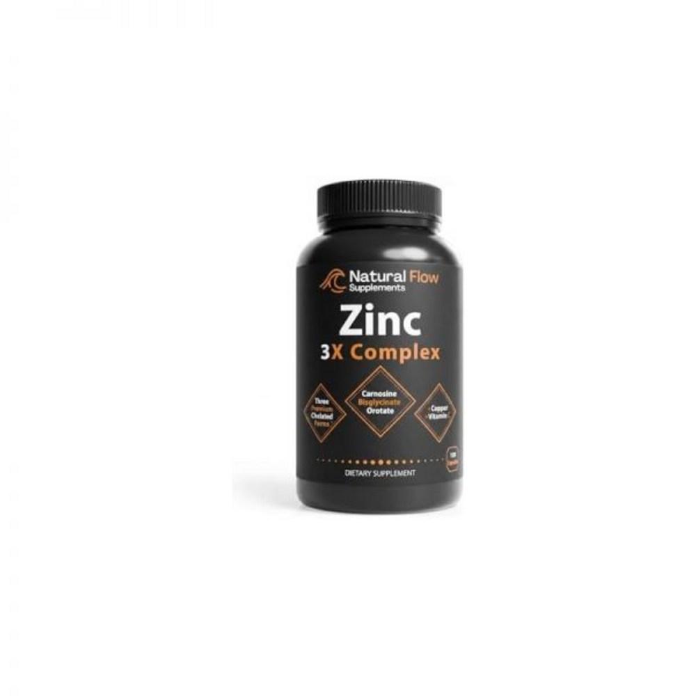 Natural Flow Zinc 3x Complex 15mg 120 Capsules 1 Pcs