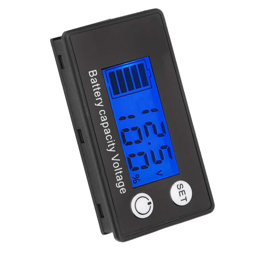 LCD Battery Meter 2Wire Percentage Battery Voltage Meter for Lithium  Acid Battery 768V(Blue Digital Backlight )