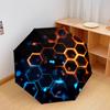 1 PC Automatic Folding Umbrella - Color Blocks Pattern, Portable & Foldable Design with 8 Ribs, Christmas Birthday Gifts