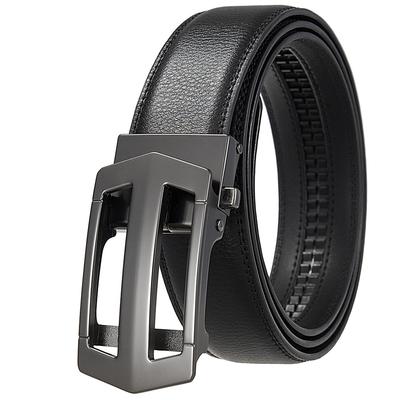 Business Automatic Buckle Belt Personalized Men'S Belt, Two-Layer Cowhide Ly55-561776-2