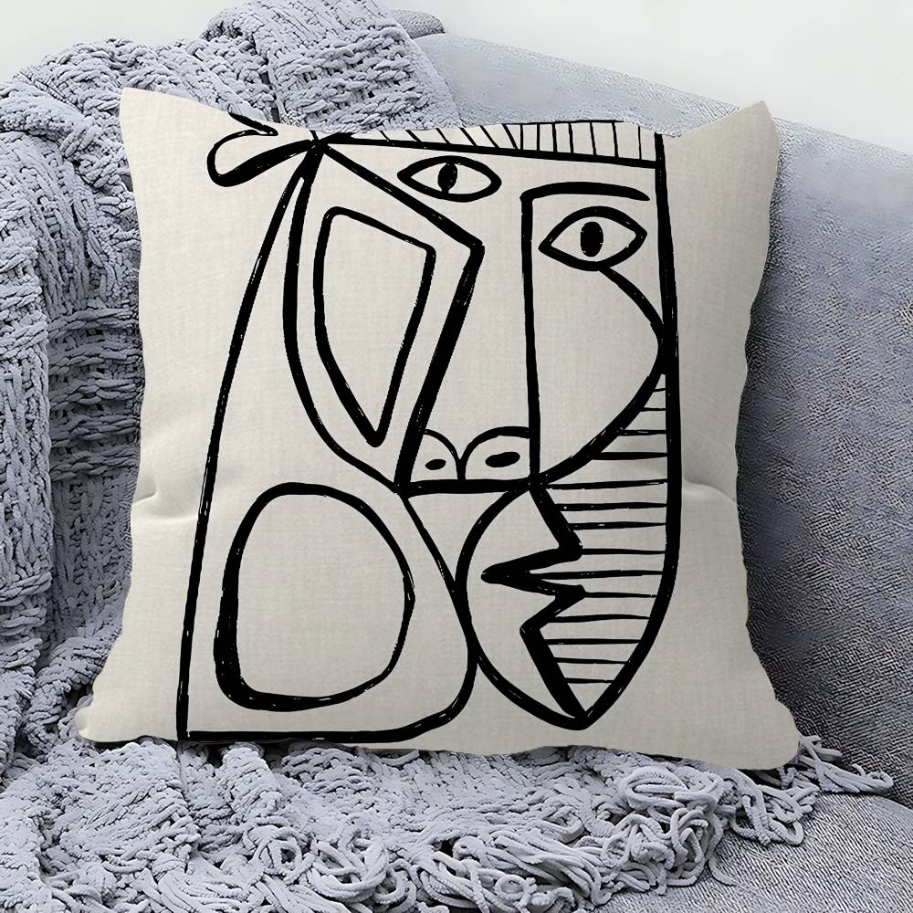 Abstract Vintage Minimalist Face Body Pillow Cushion Cover Pillowcase Living Room Sofa Home Decor Customized