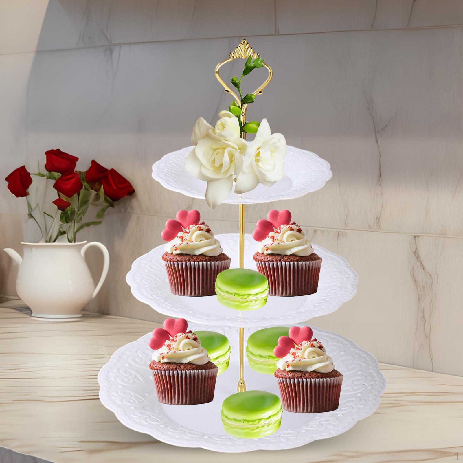 

3-х уровневая подставка для кексов, сервировочный поднос, кондитерские изделия, домашний декор, десертный дисплей для Love