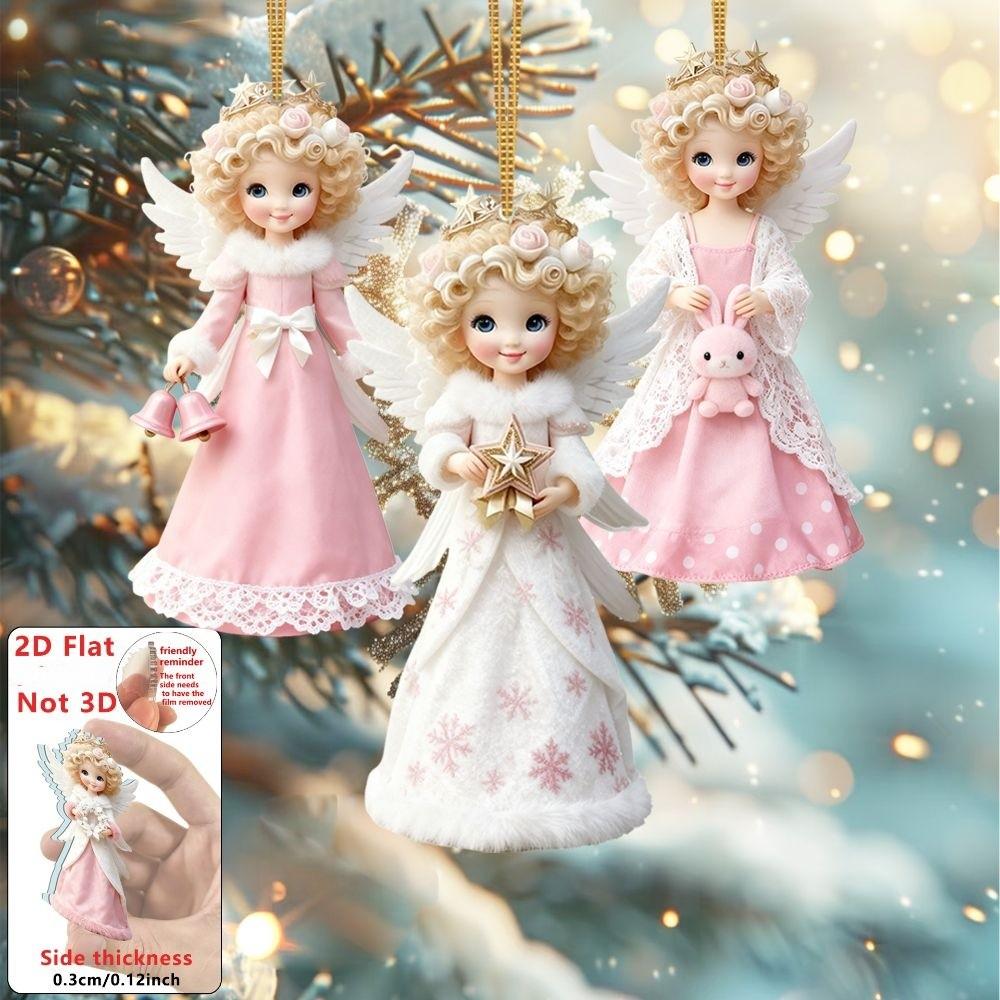 8 pcs Colorful Design Christmas Tree Ornaments Wooden Xmas Decoration Holiday Party