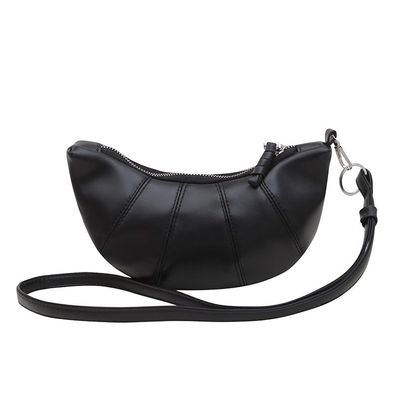 Stylish Black White Silver Pu Soft Dumpling Bag For Casual Everyday Use With Phone Pocket
