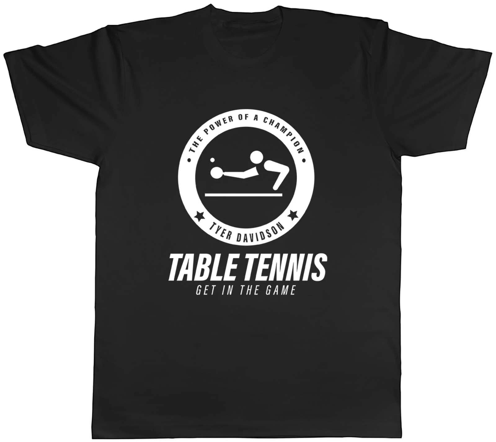 Personalised Power Of A Champion Table Tennis Sports Men Unisex T-Shirt Tee Gift XXL