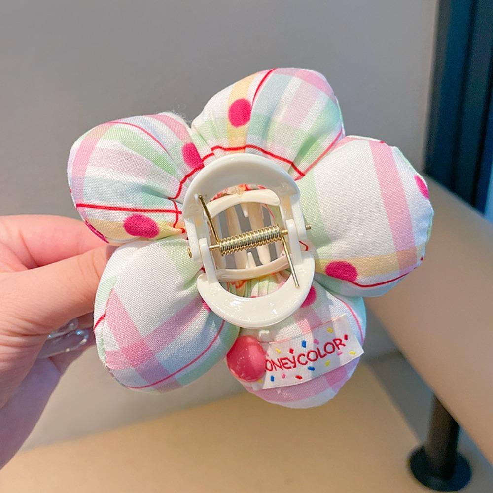 

Pink Color Hair Clip Fabric Shaggy Hair Accessories New Grip Clip Hair Accessory D