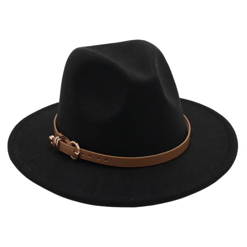 Europe And The United States New Top Hat British Party Jazz Hat Fedora Foreign Trade Woolen Felt Hat Big Brim Trendy Hat