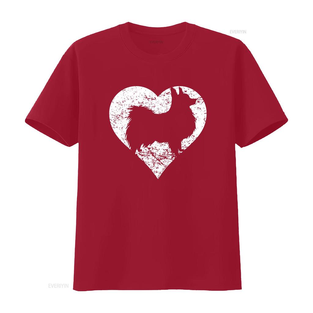 Distressed Gothic Wolf Heart Silhouette Print Streetwear Casual T Shirt Vintage Washed Fashion Versatile Soft