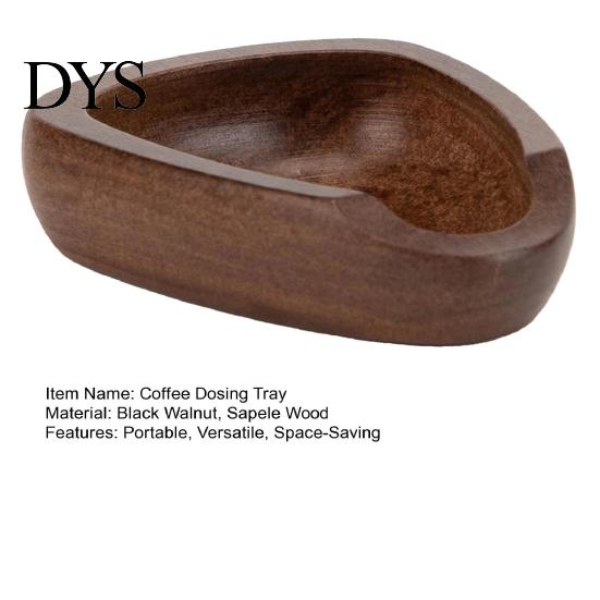 Wooden Coffee Scoop Holder Dosing Tray, Anti Static Bean Dish with Scoop, Powder Bar Tray Receiver for Espresso, Kitchen Tool Home Cafe Restaurant