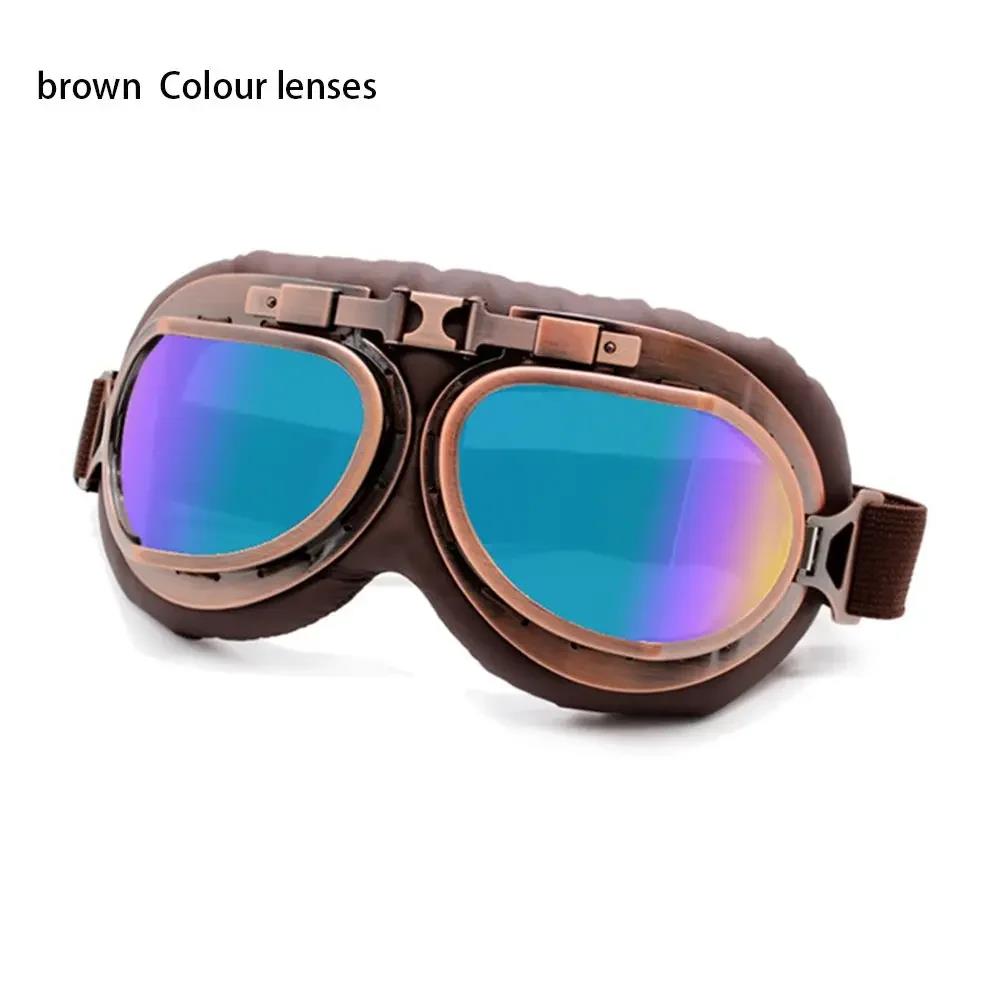 Retro Pilot Goggles Dustproof Lens Frame Motorcycle Riding Glasses for Cruiser Scooter Snowboard Protective Eye Gear Sunglasses2