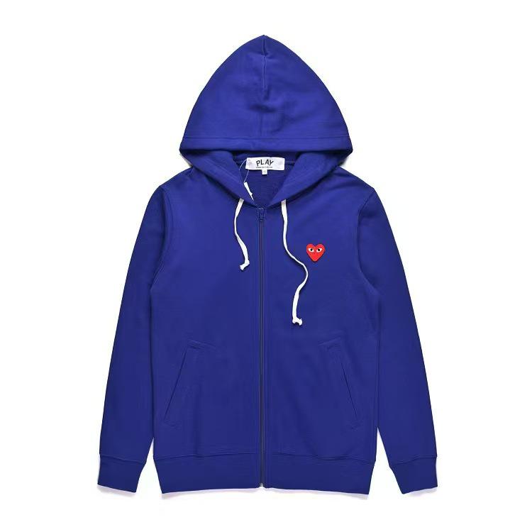 Chuan Jiu 2024 A/W Heart Hoodie: Unisex Stand Collar Zipper Pullover with Drawstring Hood