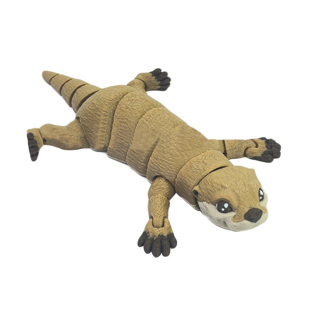 

PLA Otter Action Figurine Solid Color Animal Figurine New Otter Model Toy Desktop світло-коричневого кольору