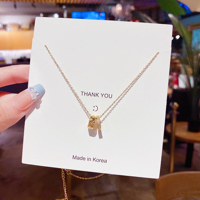 Minimalist Clavicle Necklace: Japanese & Korean Style, Luxurious Real Gold-Plated Titanium Steel Pendant for Women