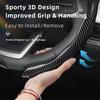 Suitable for Chevrolet Carbon Fiber Texture Steering Wheel Cover Snap-On Wave-Shaped Sport Design Silverado Malibu Equinox Traverse Camaro Corvette Sp