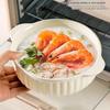 Dual-Ear Ceramic Multipurpose Bowl: Ideal for Salads, Steamed Eggs, Baking, Microwaving, and Serving Soup.