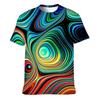 Barevná trička pro muže s 3D potiskem, neonové abstraktní tričko s krátkým rukávem