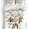 Dream Catcher Feather Butterfly White 3pcs Bedding Set For Bedroom Double Bed Home Textile Duvet Cover Quilt Cover Pillowcase