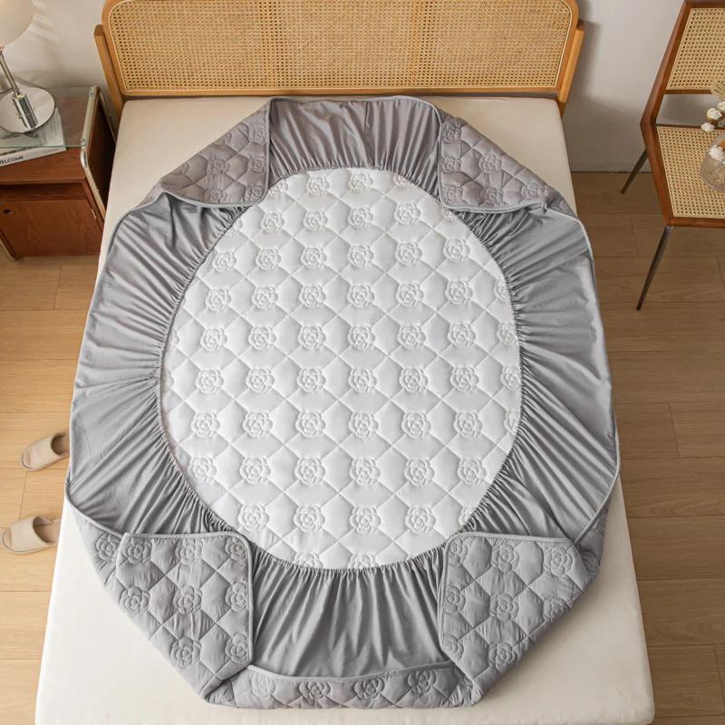Waterproof Mattress Cover Thicken Quilted Fitted Sheet Mattress Protector Queen Size Fit Sheet With Elastic Band Bedsheet