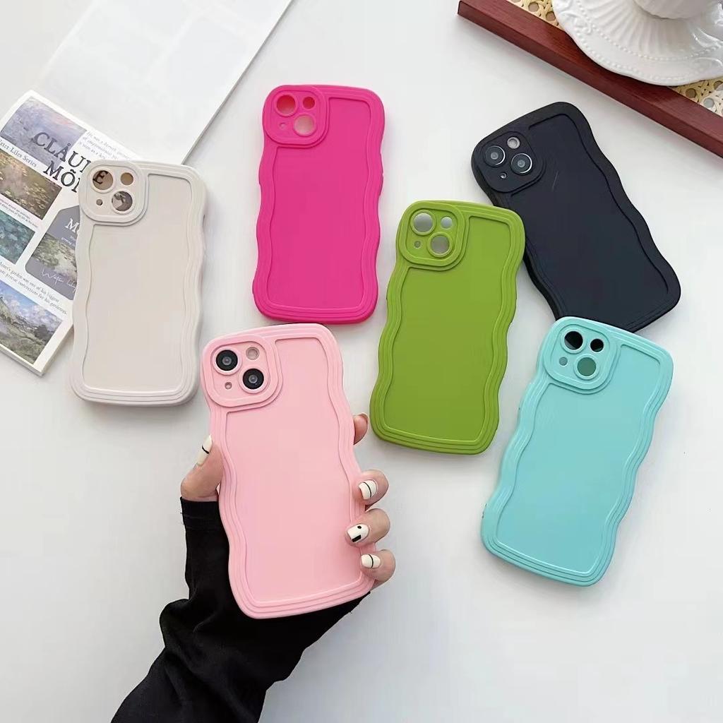 Süße Candy Curly Wavy Handyhülle für iPhone 15 14 13 12 Mini 11 Pro Max XS X XR 7 8 Plus Weiche Silikon Bumper Schutzhülle