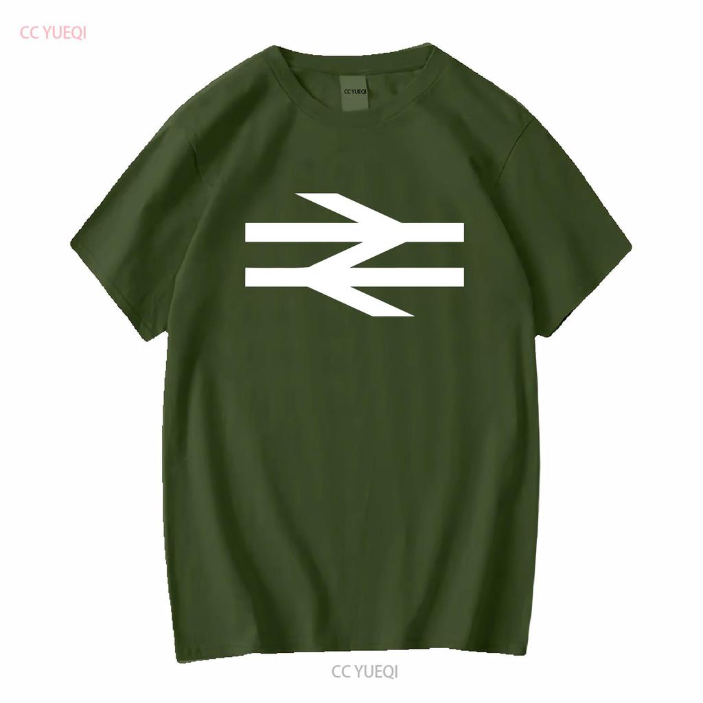 British Rail som buren av Damon Albarn T-shirt 100% premium bomull Pilar Tåg långa eller korta ärmar vintage Tvättad Mjuk Avslappnad