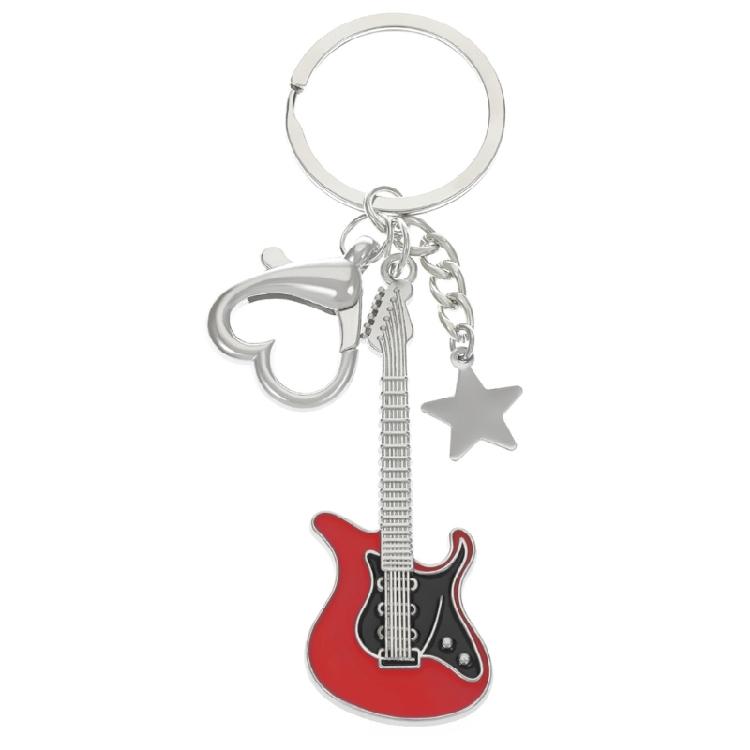 Guitar Keychain Musical Instrument Keyring Creative Star Charm Fashion Y2k Gift