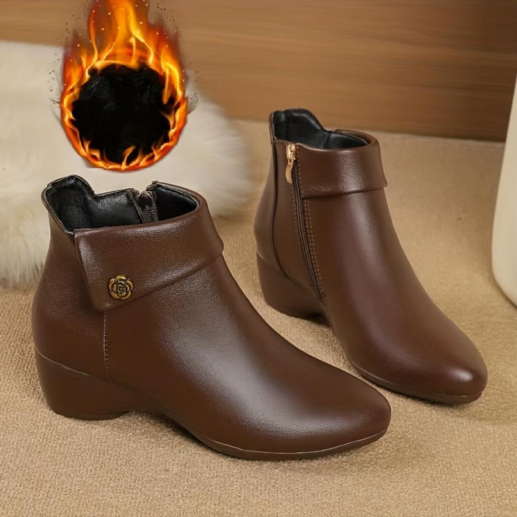 Retro Style Solid Color Elegant and Beautiful Fashion Short Boots,comfortable and Fashionable for All Seasons,versatile Short Boots,fashion Short Boot